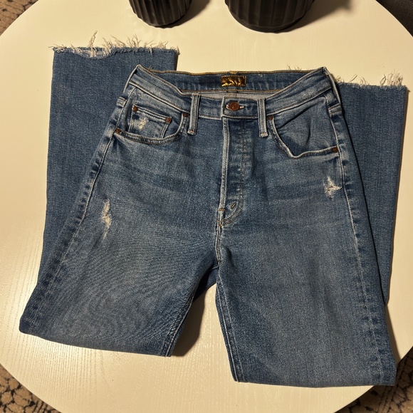 Mother the Tripper Ankle Fray Jeans "Play Like a Pirate" Size 24 - Picture 5 of 10